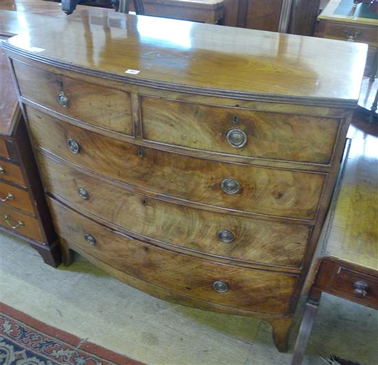 Regency mahogany bow fronted chest of drawers